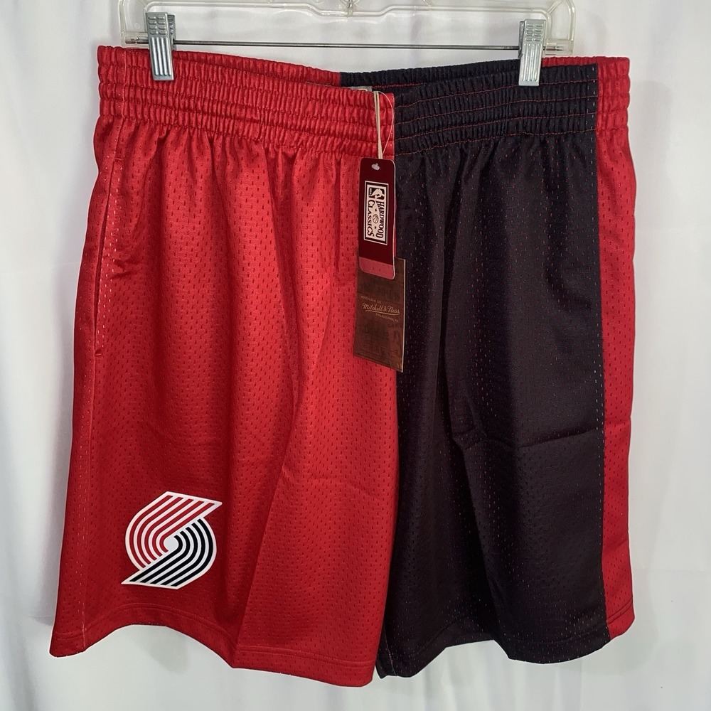 NWT Mitchell & Ness Portland Trail Blazers 1996 Split Swingman Shorts Mens XL